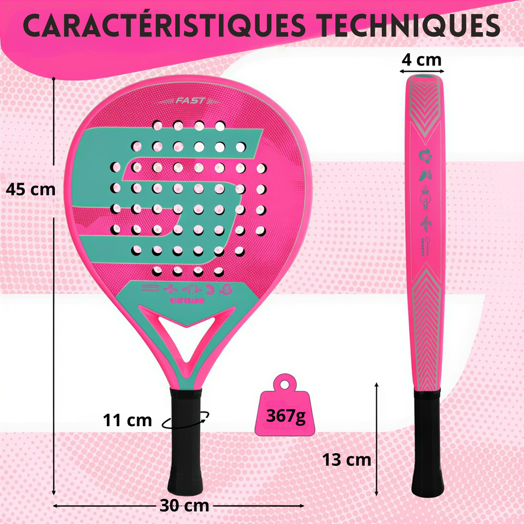 ARKANO Apex — Raquette de Padel 367g | Cadre Carbone | Âme EVA