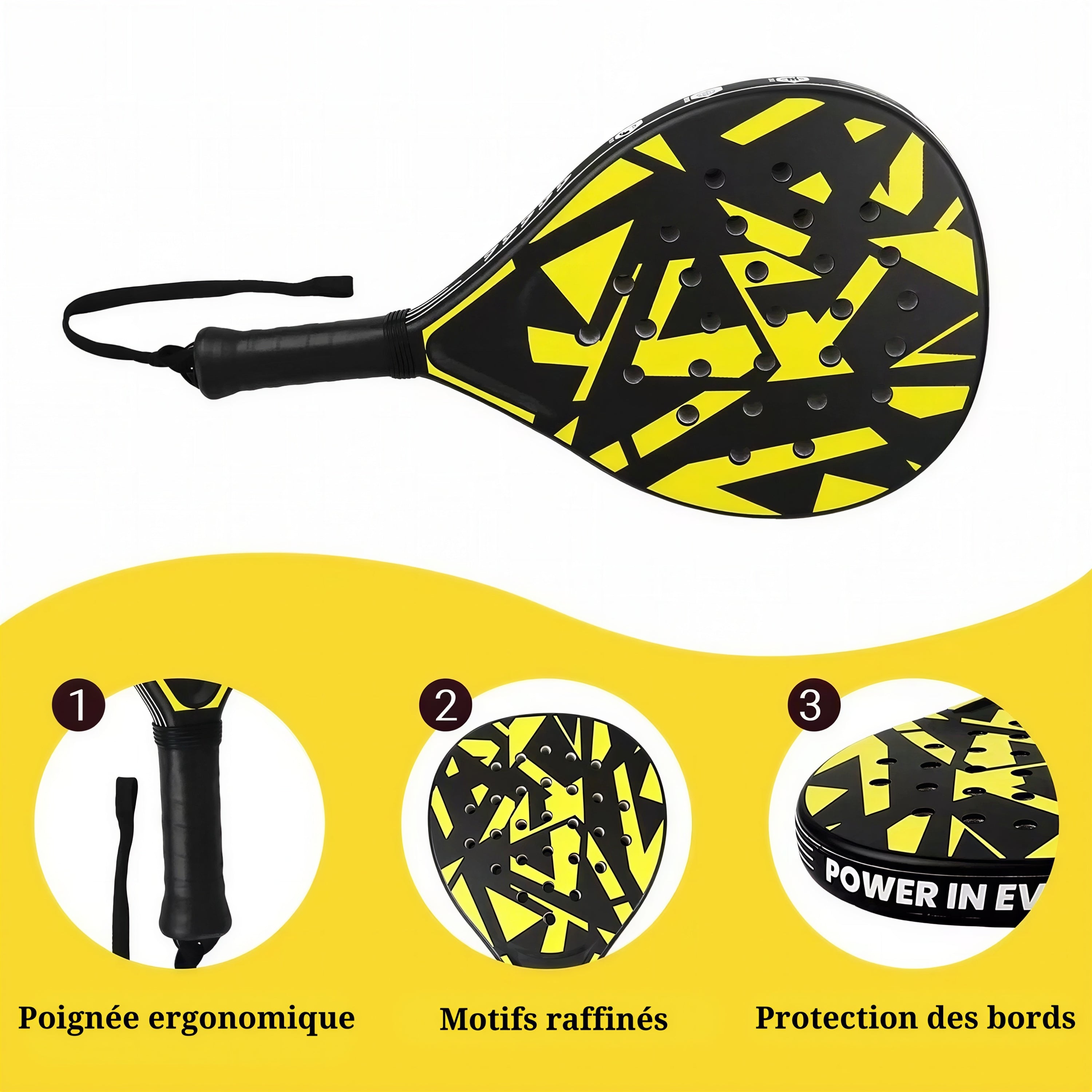ARKANO Nova — Raquette de Padel | Âme EVA Souple | Idéale Débutant